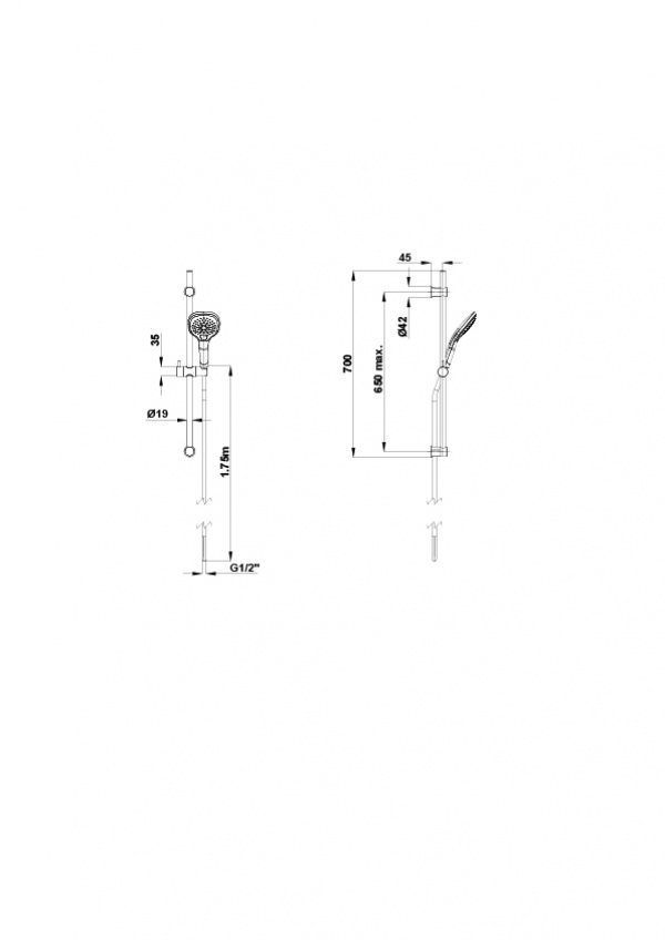 Kit de ducha 3F Square Black