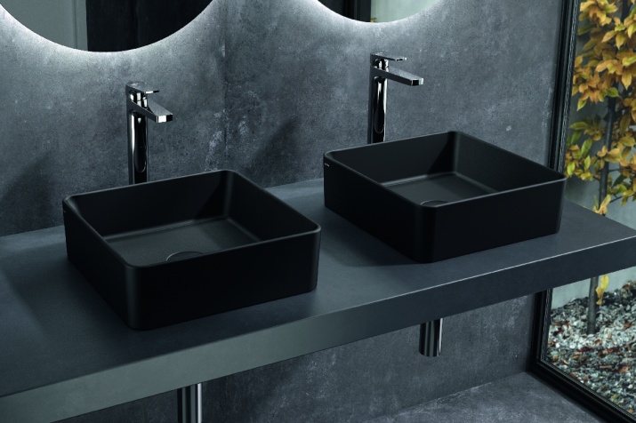 Hera Square. Lavabo  sobre-encimera 38 x 38 cm.