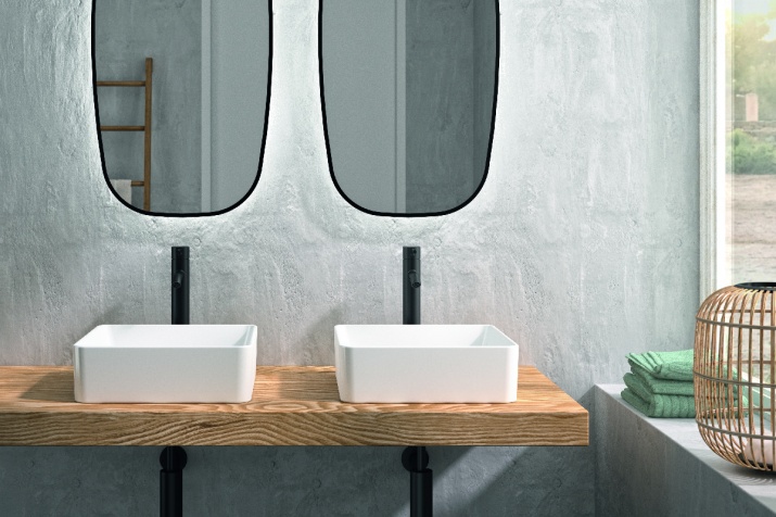 Hera Square. Lavabo  sobre-encimera 38 x 38 cm.
