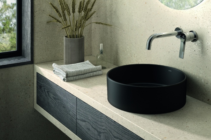 Hera Round. Lavabo  sobre-encimera Ø 38 cm.